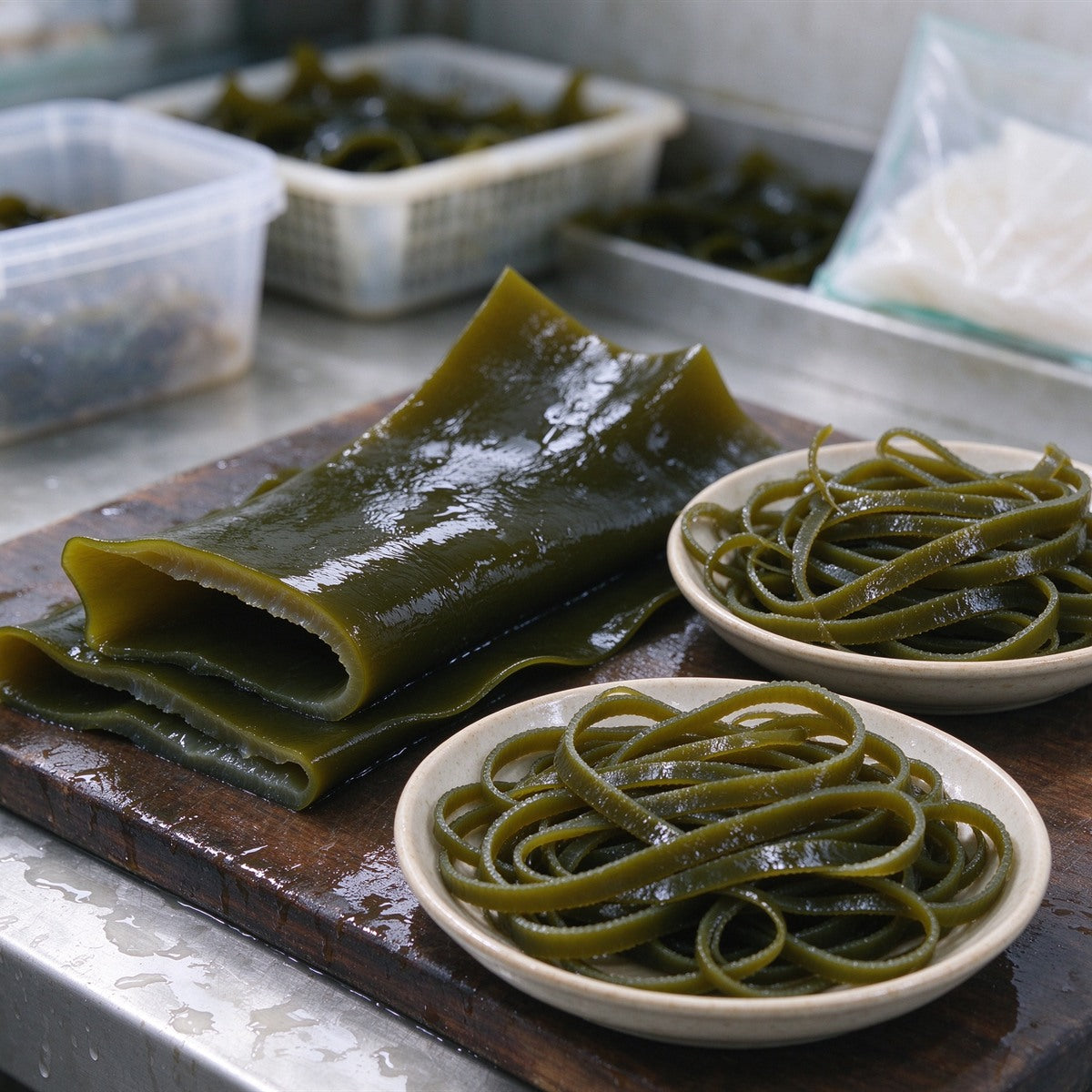 Fresh Kelp Seaweed Sheets And Strips