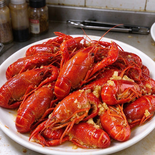 Fresh Boiled Garlic Crawfish Platter